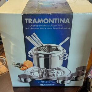 Stainless Steel Fondue Set - Silver